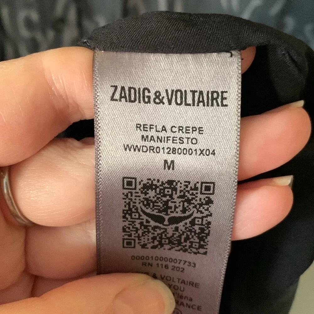 Zadig & Voltaire Refla Crepe Manifesto Dress - Picture 9 of 10